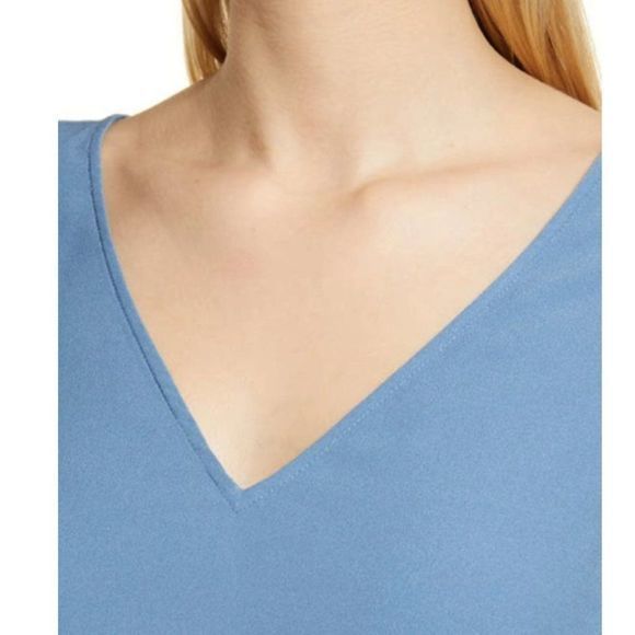 NWOT NORDSTROM V-Neck Tank‎ Top in Blue Coronet (S) - Picture 3 of 12